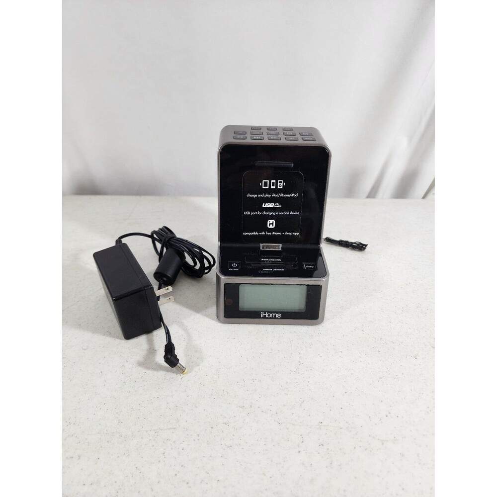 IHome FM stereo alarm clock radio for iPad iPhone or iPod